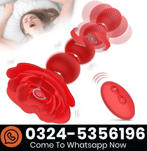 9 Vibration Modes Remote Control Rose Butt Plug