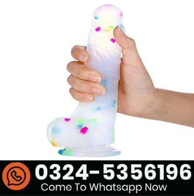 Confetti Dildo Realistic Clear Silicone Suction Cup Women Sex Toy 7.6 Inch Sex Toy For Adults in Pakistan