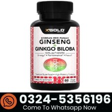 XGold Health Korean Red Panax Ginseng + Ginkgo Biloba Capsules In Pakistan